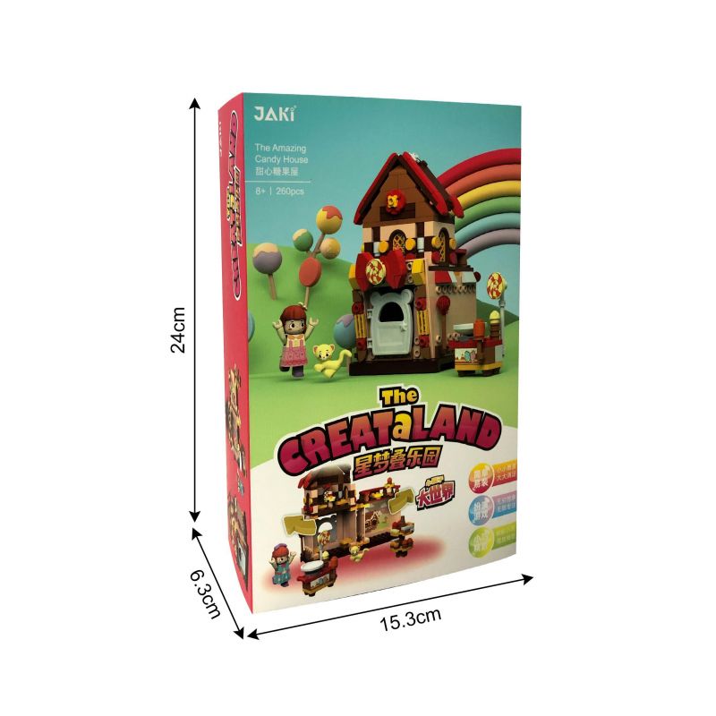 JAKI JK2110 2110 non  NGÔI NHÀ KẸO NGỌT NGÀO bộ đồ chơi xếp lắp ráp ghép mô hình THE GREAT LAND 260 khối