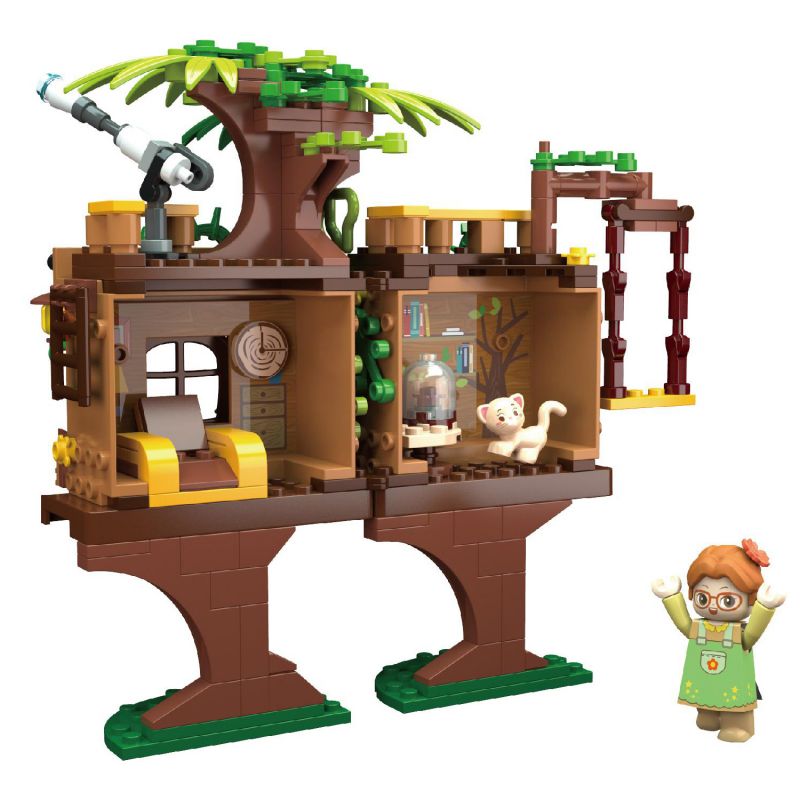 JAKI JK2111 2111 non  NGÔI NHÀ TRÊN CÂY TRONG RỪNG bộ đồ chơi xếp lắp ráp ghép mô hình THE GREAT LAND TREE HOUSE 250 khối