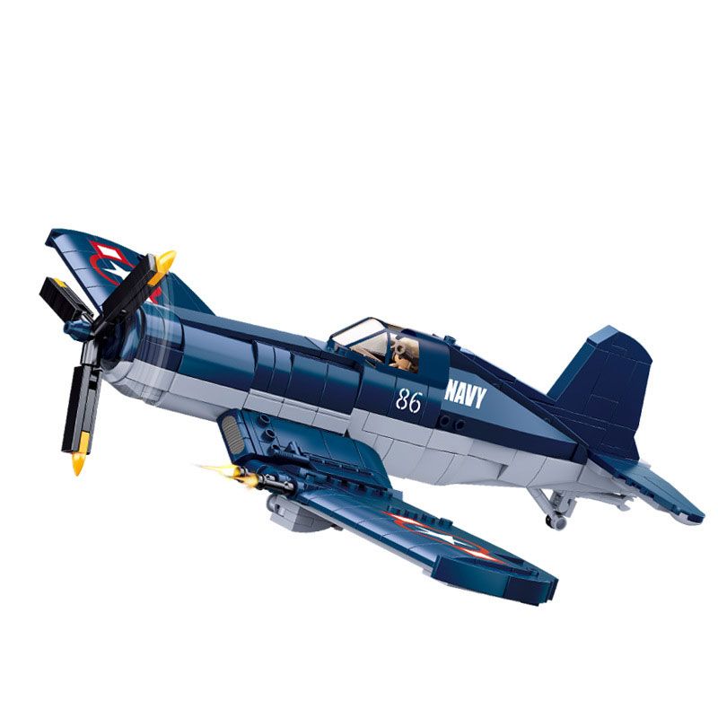 SLUBAN M38-B1109 B1109 1109 M38B1109 38-B1109 non Lego MÁY BAY TIÊM KÍCH F4U-1 CORSAIR bộ đồ chơi xếp lắp ráp ghép mô hình 550 khối