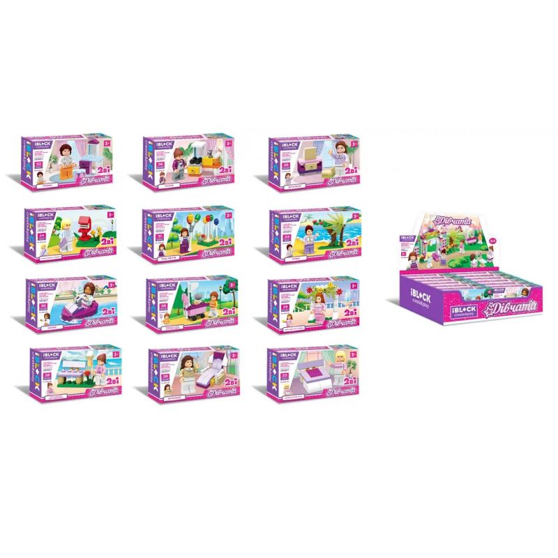 IBLOCK PL-920-25 920-25 PL920-25 STAR MERRY SM901A 901A SM901B 901B non  LÂU ĐÀI SÂN VƯỜN bộ đồ chơi xếp lắp ráp ghép mô hình Girl PLEASANT Con Gái