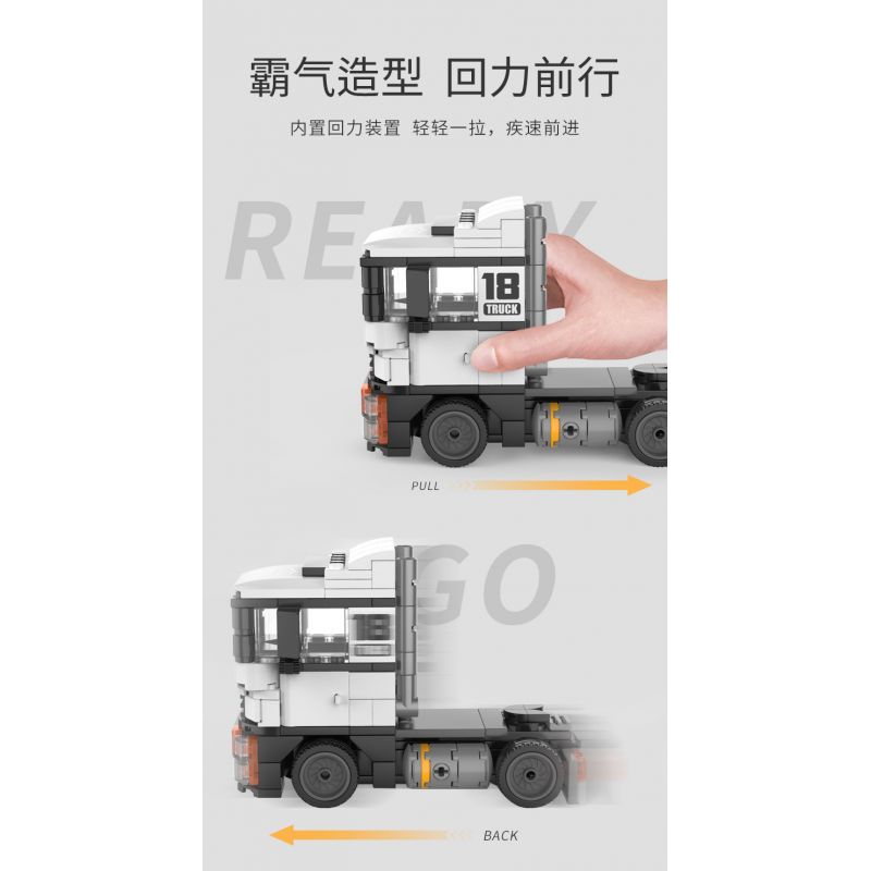 JAKI JK9062 9062 non  XE TẢI PETER bộ đồ chơi xếp lắp ráp ghép mô hình Racers TRUCK SET Đua Tốc Độ 183 khối