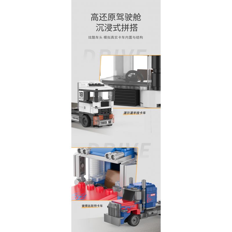 JAKI JK9062 9062 non  XE TẢI PETER bộ đồ chơi xếp lắp ráp ghép mô hình Racers TRUCK SET Đua Tốc Độ 183 khối