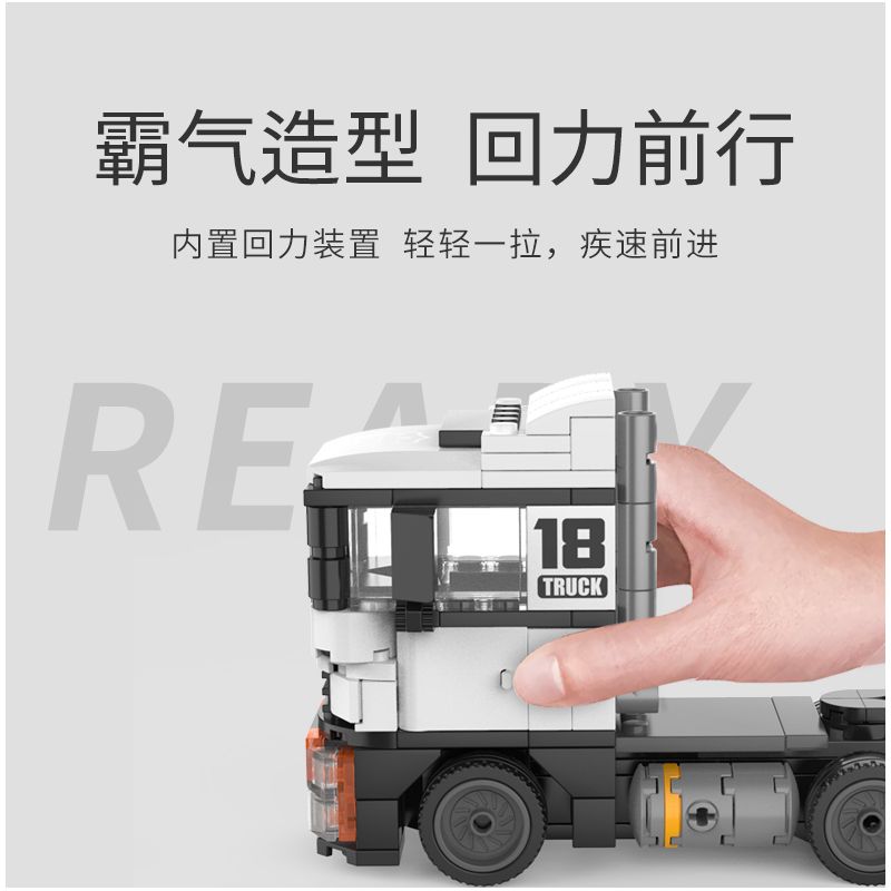 JAKI JK9061 9061 non  XE BÁN TẢI VOLVO bộ đồ chơi xếp lắp ráp ghép mô hình Racers TRUCK SET Đua Tốc Độ 171 khối