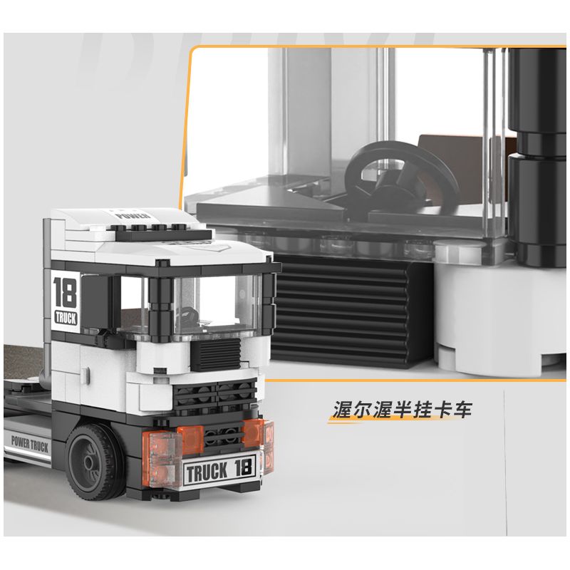 JAKI JK9061 9061 non  XE BÁN TẢI VOLVO bộ đồ chơi xếp lắp ráp ghép mô hình Racers TRUCK SET Đua Tốc Độ 171 khối