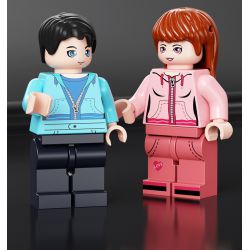 QIAO LE TONG 8811 non  HỘP NHẠC NGỌN HẢI ĐĂNG DẠ QUANG MÀU ĐỎ bộ đồ chơi xếp lắp ráp ghép mô hình Creator LIGHTHOUSE MUSIC BOX Sáng Tạo 616 khối