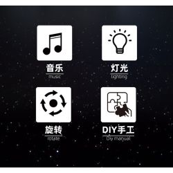 QIAO LE TONG 8811 non  HỘP NHẠC NGỌN HẢI ĐĂNG DẠ QUANG MÀU ĐỎ bộ đồ chơi xếp lắp ráp ghép mô hình Creator LIGHTHOUSE MUSIC BOX Sáng Tạo 616 khối