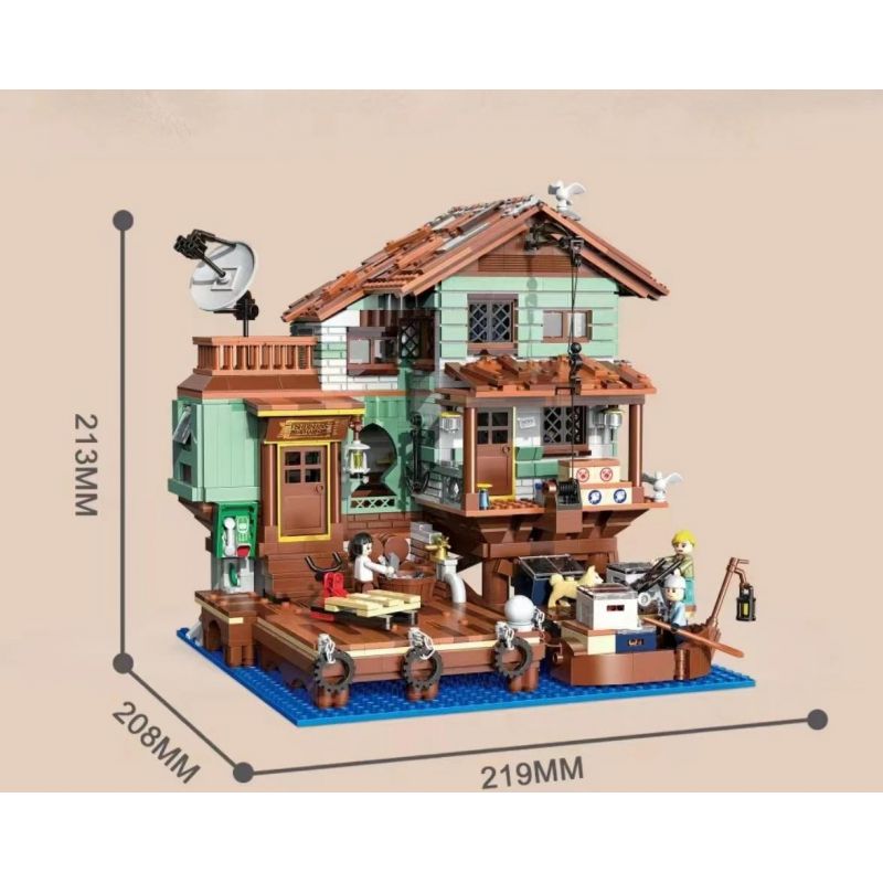 ZHEGAO 00421 non  BẾN NGƯ PHỦ bộ đồ chơi xếp lắp ráp ghép mô hình Modular Buildings FISHMAN'S WHARF Mô Hình Nhà Cửa 2046 khối