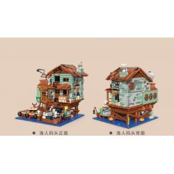 ZHEGAO 00421 non  BẾN NGƯ PHỦ bộ đồ chơi xếp lắp ráp ghép mô hình Modular Buildings FISHMAN'S WHARF Mô Hình Nhà Cửa 2046 khối