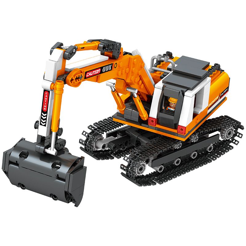 JAKI JK9281 9281 non Lego MÁY XÚC HẠNG NẶNG tỷ lệ 1:27 bộ đồ chơi xếp lắp ráp ghép mô hình HEAVY DUTY EXCAVATOR 536 khối