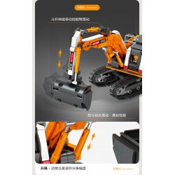 JAKI JK9281 9281 non  MÁY XÚC HẠNG NẶNG tỷ lệ 1:27 bộ đồ chơi xếp lắp ráp ghép mô hình HEAVY DUTY EXCAVATOR 536 khối