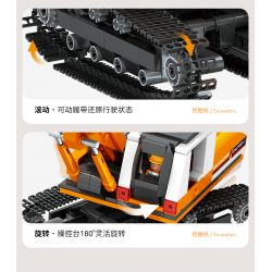 JAKI JK9281 9281 non  MÁY XÚC HẠNG NẶNG tỷ lệ 1:27 bộ đồ chơi xếp lắp ráp ghép mô hình HEAVY DUTY EXCAVATOR 536 khối