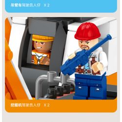 JAKI JK9281 9281 non  MÁY XÚC HẠNG NẶNG tỷ lệ 1:27 bộ đồ chơi xếp lắp ráp ghép mô hình HEAVY DUTY EXCAVATOR 536 khối