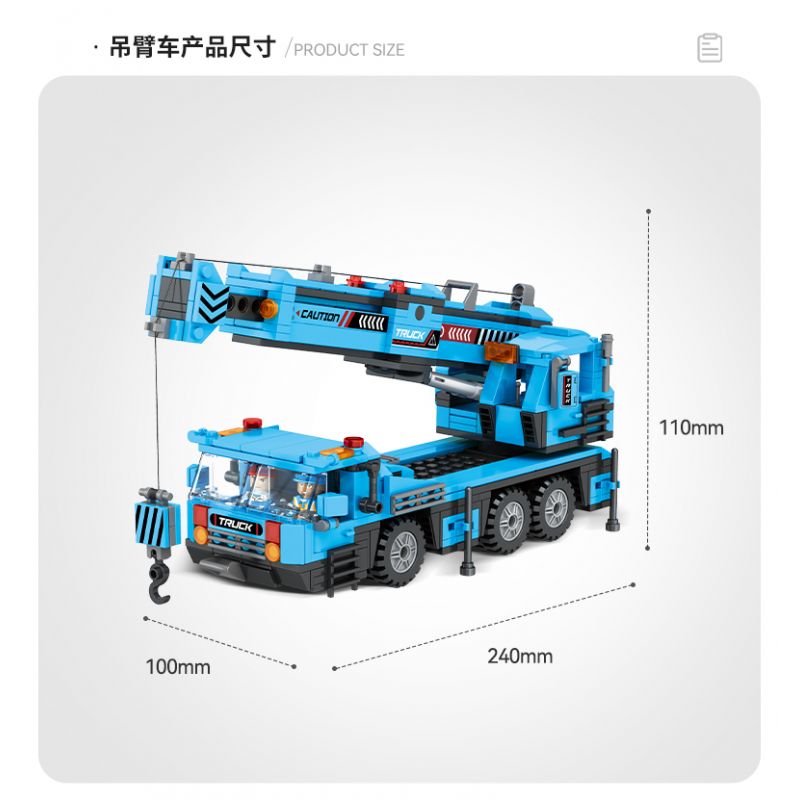 JAKI JK9281 9281 non  MÁY XÚC HẠNG NẶNG tỷ lệ 1:27 bộ đồ chơi xếp lắp ráp ghép mô hình HEAVY DUTY EXCAVATOR 536 khối