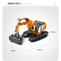 JAKI JK9281 9281 non  MÁY XÚC HẠNG NẶNG tỷ lệ 1:27 bộ đồ chơi xếp lắp ráp ghép mô hình HEAVY DUTY EXCAVATOR 536 khối