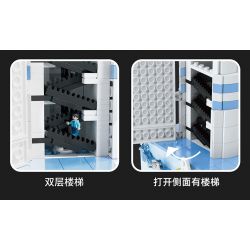 QIAO LE TONG 8810 non  HỘP NHẠC NGỌN HẢI ĐĂNG PHÁT SÁNG MÀU XANH bộ đồ chơi xếp lắp ráp ghép mô hình Creator LIGHTHOUSE MUSIC BOX Sáng Tạo 646 khối