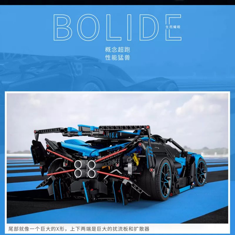 ITS 10088 non  BUGADI BOLIDE. bộ đồ chơi xếp lắp ráp ghép mô hình 1:8 BUGATTI BOLIDE Tỷ Lệ 1:8 3376 khối