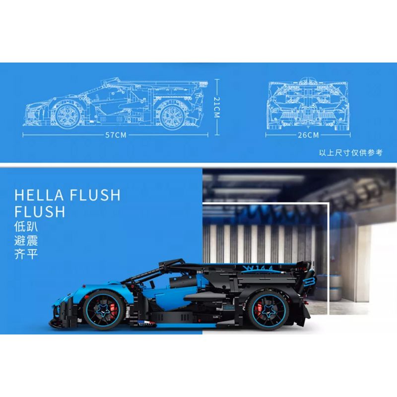 ITS 10088 non  BUGADI BOLIDE. bộ đồ chơi xếp lắp ráp ghép mô hình 1:8 BUGATTI BOLIDE Tỷ Lệ 1:8 3376 khối