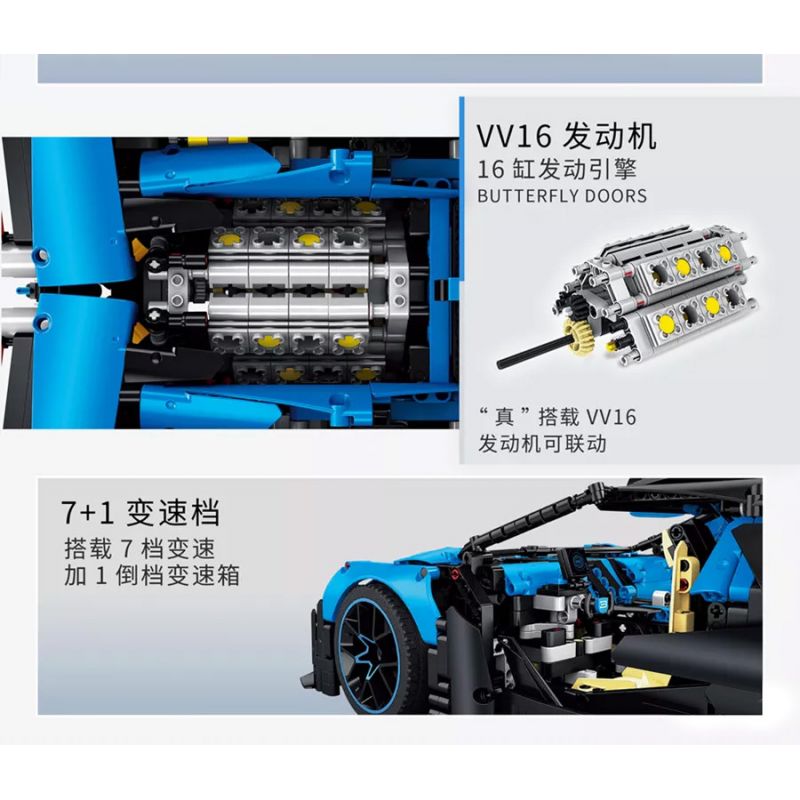 ITS 10088 non  BUGADI BOLIDE. bộ đồ chơi xếp lắp ráp ghép mô hình 1:8 BUGATTI BOLIDE Tỷ Lệ 1:8 3376 khối