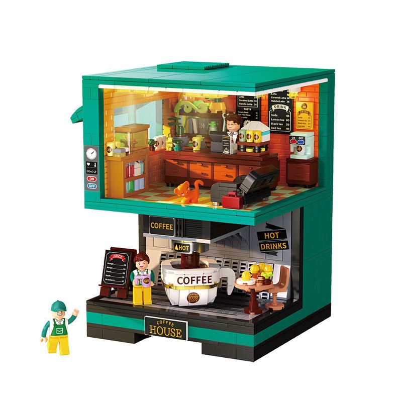 ZHEGAO DZ6135 6135 non Lego CÔNG VIÊN CÀ PHÊ SÁNG TẠO bộ đồ chơi xếp lắp ráp ghép mô hình Creator COFFEE CREATIVE PARK 1228 khối