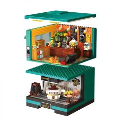ZHEGAO DZ6135 6135 non  CÔNG VIÊN CÀ PHÊ SÁNG TẠO bộ đồ chơi xếp lắp ráp ghép mô hình Creator COFFEE CREATIVE PARK 1228 khối