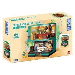 ZHEGAO DZ6135 6135 non  CÔNG VIÊN CÀ PHÊ SÁNG TẠO bộ đồ chơi xếp lắp ráp ghép mô hình Creator COFFEE CREATIVE PARK 1228 khối