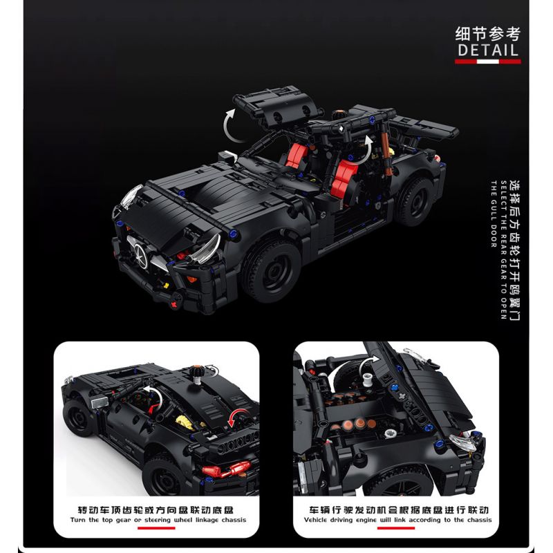 ITS 10052 REBRICKABLE MOC-47396 47396 MOC47396 non  MERCEDES-BENZ GT AMG tỷ lệ 1:14 bộ đồ chơi xếp lắp ráp ghép mô hình  MERCEDES GT AMG Kỹ Thuật Công Nghệ Cao Mô Hình Phương Tiện 2020 khối
