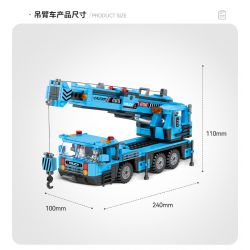 JAKI JK9280 9280 non  CẦN CẨU HẠNG NẶNG tỷ lệ 1:27 bộ đồ chơi xếp lắp ráp ghép mô hình HEAVY DUTY CRANE TRUCK 519 khối