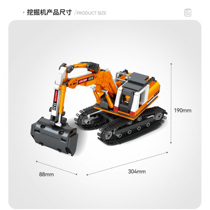 JAKI JK9280 9280 non  CẦN CẨU HẠNG NẶNG tỷ lệ 1:27 bộ đồ chơi xếp lắp ráp ghép mô hình HEAVY DUTY CRANE TRUCK 519 khối