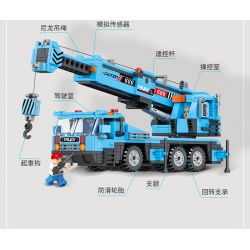 JAKI JK9280 9280 non  CẦN CẨU HẠNG NẶNG tỷ lệ 1:27 bộ đồ chơi xếp lắp ráp ghép mô hình HEAVY DUTY CRANE TRUCK 519 khối