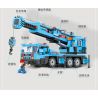 JAKI JK9280 9280 non  CẦN CẨU HẠNG NẶNG tỷ lệ 1:27 bộ đồ chơi xếp lắp ráp ghép mô hình HEAVY DUTY CRANE TRUCK 519 khối