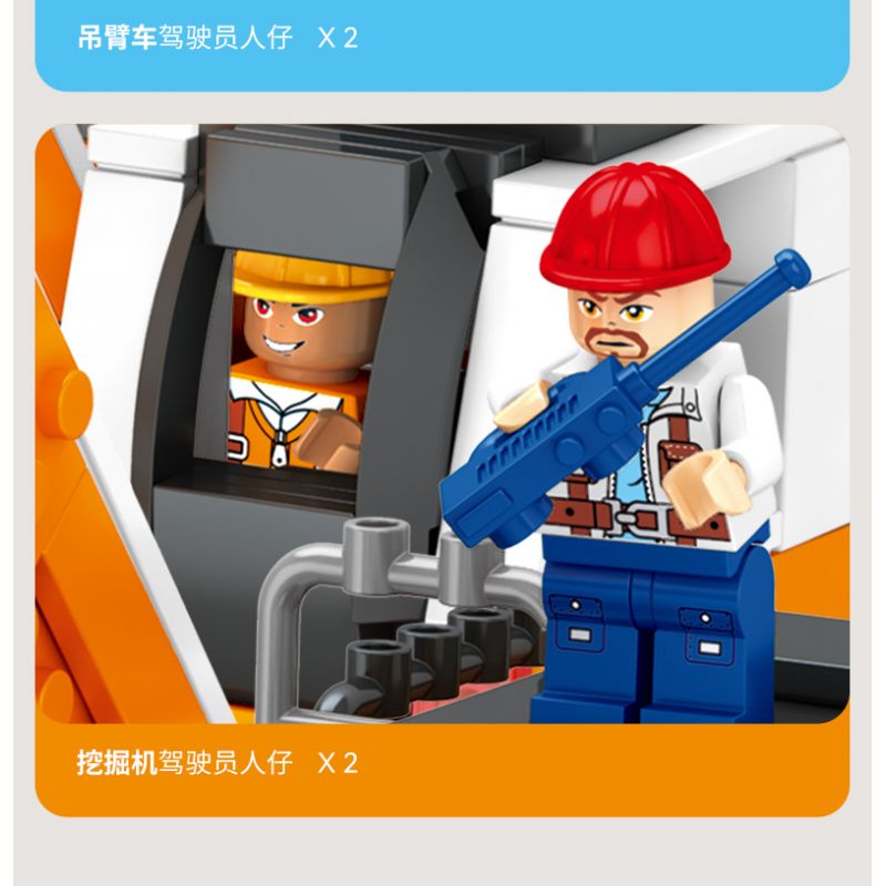 JAKI JK9280 9280 non  CẦN CẨU HẠNG NẶNG tỷ lệ 1:27 bộ đồ chơi xếp lắp ráp ghép mô hình HEAVY DUTY CRANE TRUCK 519 khối