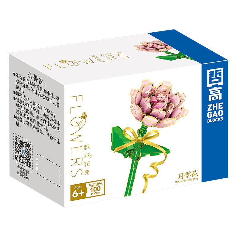 ZHEGAO QL2350B 2350B QL2350C 2350C QL2350A 2350A non  HOA HỒNG TRUNG QUỐC 3 MÀU bộ đồ chơi xếp lắp ráp ghép mô hình Flowers 100 khối
