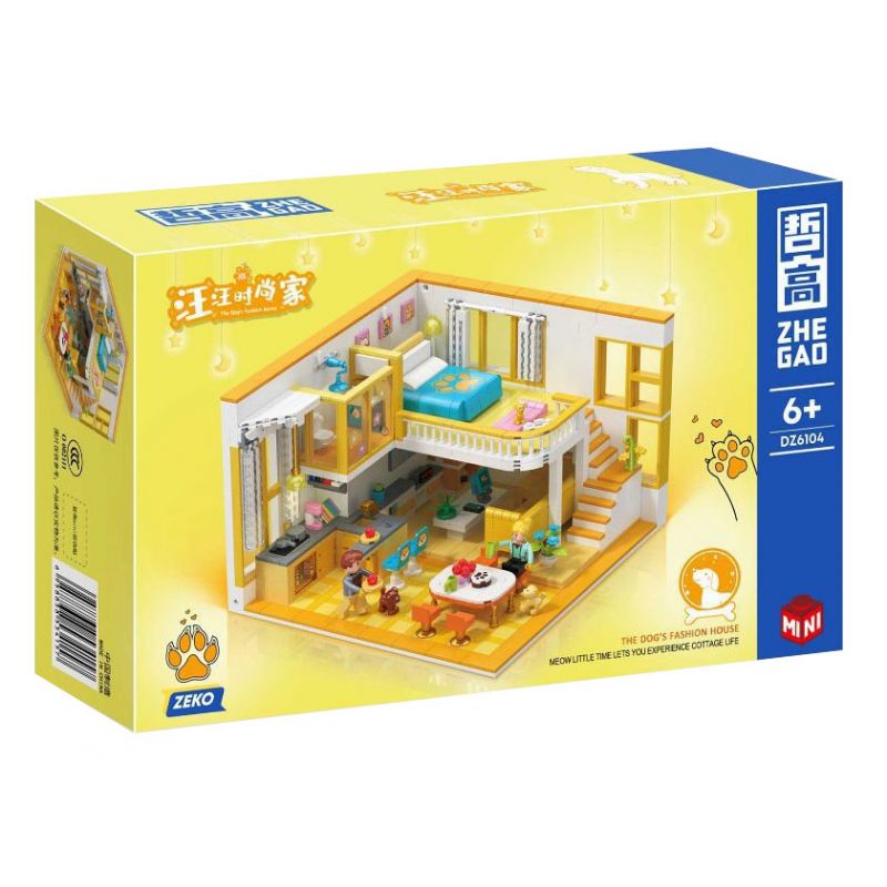 ZHEGAO DZ6104 6104 non Lego WANGWANG FASHION HOME LOFT CĂN HỘ DUPLEX bộ đồ chơi xếp lắp ráp ghép mô hình 1048 khối