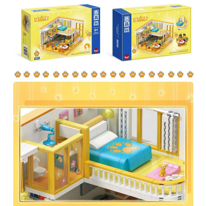 ZHEGAO DZ6104 6104 non  WANGWANG FASHION HOME LOFT CĂN HỘ DUPLEX bộ đồ chơi xếp lắp ráp ghép mô hình 1048 khối