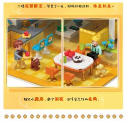 ZHEGAO DZ6104 6104 non  WANGWANG FASHION HOME LOFT CĂN HỘ DUPLEX bộ đồ chơi xếp lắp ráp ghép mô hình 1048 khối