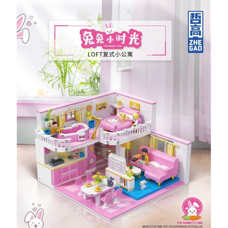 ZHEGAO DZ6103 6103 non  CĂN HỘ DUPLEX ÁP MÁI TUTU XIAOGUANG bộ đồ chơi xếp lắp ráp ghép mô hình 1096 khối