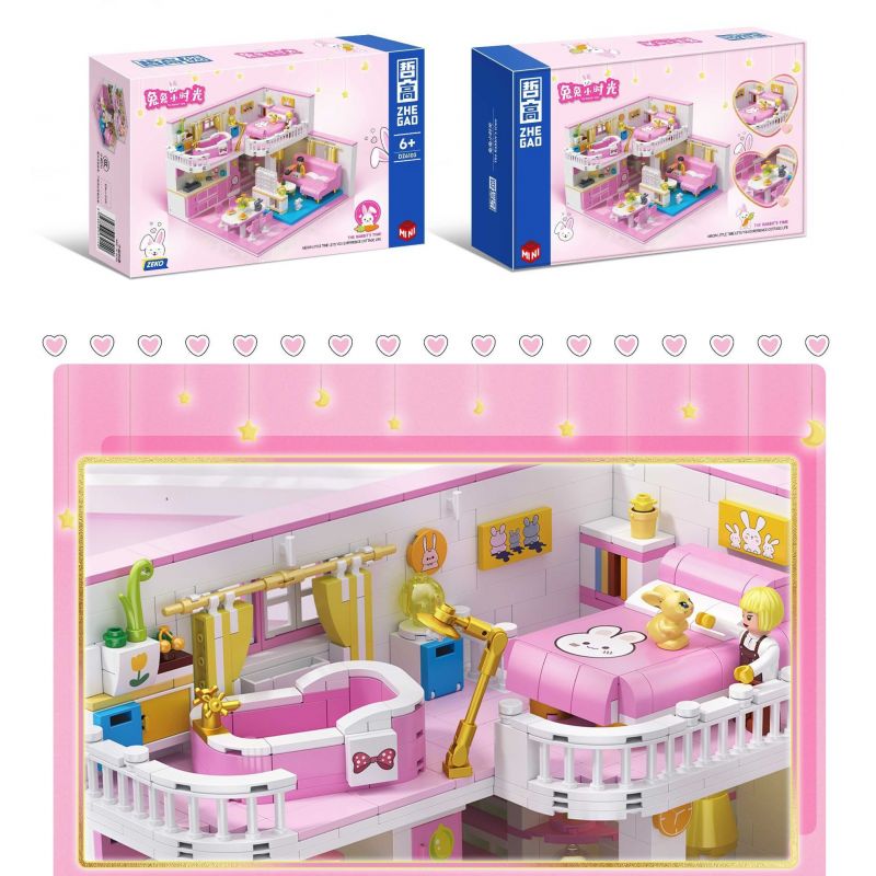 ZHEGAO DZ6103 6103 non  CĂN HỘ DUPLEX ÁP MÁI TUTU XIAOGUANG bộ đồ chơi xếp lắp ráp ghép mô hình 1096 khối