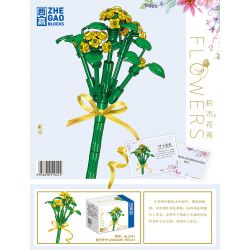ZHEGAO QL2341 2341 non  VÀNG TRÊN LÁ bộ đồ chơi xếp lắp ráp ghép mô hình Flowers Hoa 67 khối