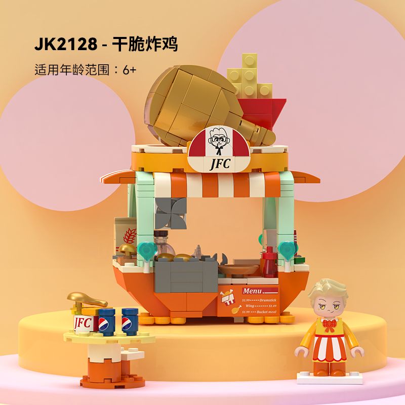 JAKI JK2122 2122 JK2123 2123 JK2125 2125 JK2126 2126 JK2127 2127 JK2128 2128 JK2129 2129 JK2121 2121 non  CẢNH ĐƯỜNG PHỐ ĐẦY NẮNG 8 LOẠI CỬA HÀNG BÁNH NGỌT QUÁN CÀ PHÊ ???C QUẾ KẸO HAMBURGER NƯỚC TRÁI CÂY MÌ GÀ RÁN bộ đồ chơi xếp lắp ráp ghép mô hình 328 khối