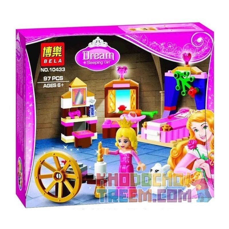 NOT Lego DISNEY PRINCESS 41060 Sleeping Beauty's Royal Bedroom, Bela 10433 Lari 10433 Xếp hình phòng ngủ công chúa ngủ trong rừng 96 khối NOT Lego DISNEY PRINCESS 41060 Sleeping Beauty's Royal Bedroom, Bela 10433 Lari 10433 Xếp hình phòng ngủ công chúa ngủ trong rừng 96 khối
