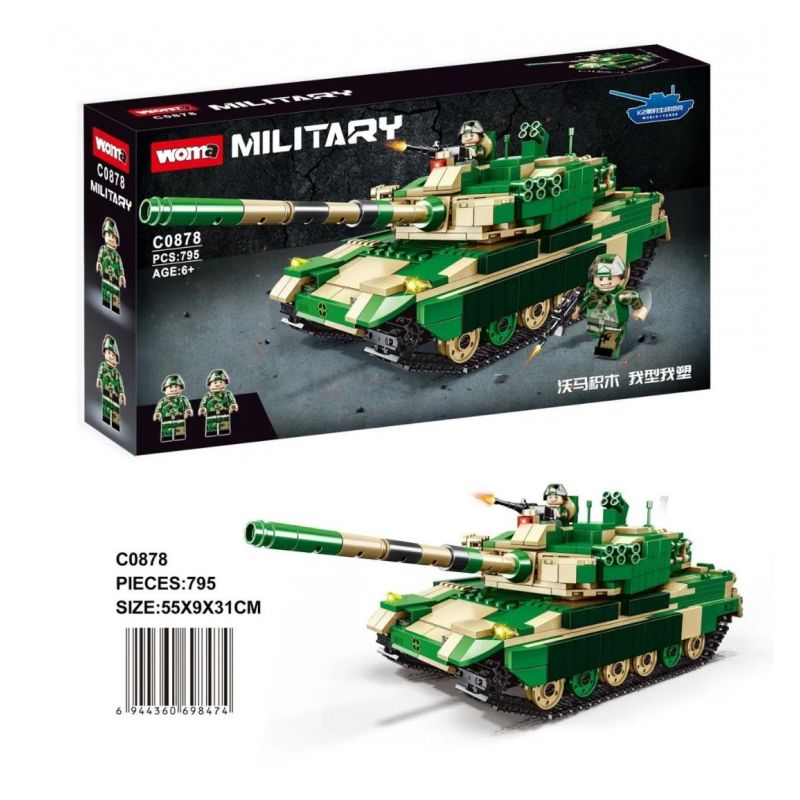 WOMA C0878 0878 non  XE TĂNG CHIẾN ĐẤU CHÍNH CỦA K2 PANTHER bộ đồ chơi xếp lắp ráp ghép mô hình Military Army Quân Sự Bộ Đội 795 khối