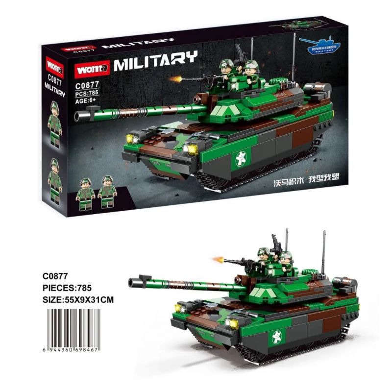 WOMA C0877 0877 non  XE TĂNG CHIẾN ĐẤU CHỦ LỰC LECLERC bộ đồ chơi xếp lắp ráp ghép mô hình Military Army Quân Sự Bộ Đội 785 khối