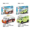 XIANG JUN XJ-7976 7976 XJ7976 non  BUS LÙI XE 8 KIỂU bộ đồ chơi xếp lắp ráp ghép mô hình Mini Racing Pacemaker BUS TRANSPORTATION Đua Xe Mini 666 khối