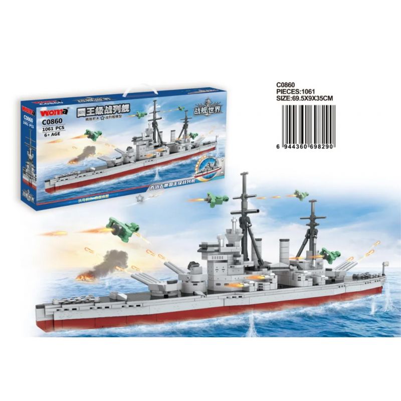 WOMA C0860 0860 non Lego THIẾT GIÁP HẠM HẠNG V KING GEORGE bộ đồ chơi xếp lắp ráp ghép mô hình Battle Ship Tàu Chiến 1061 khối