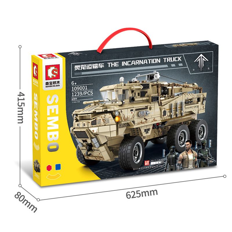 SEMBO 109001 non  NGƯỜI VẬN CHUYỂN LỒNG LINH HỒN bộ đồ chơi xếp lắp ráp ghép mô hình Computer Games THE INCARNATION TRUCK Trò Chơi 1239 khối