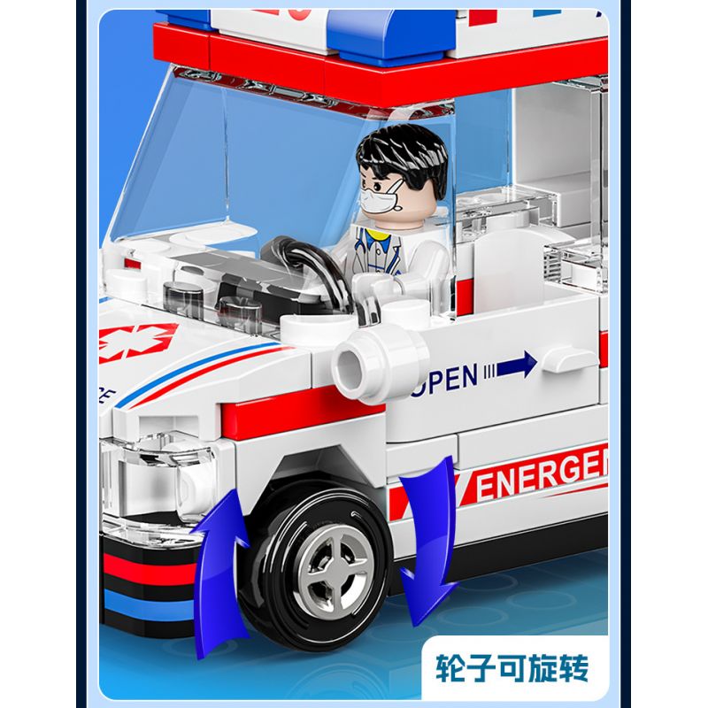 XIANG JUN XJ-7985 7985 XJ7985 non  THÀNH PHỐ KÉO LẠI XE bộ đồ chơi xếp lắp ráp ghép mô hình City CITY SERVICE EMERGENCY UNIT 556 khối