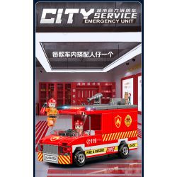 XIANG JUN XJ-7985 7985 XJ7985 non  THÀNH PHỐ KÉO LẠI XE bộ đồ chơi xếp lắp ráp ghép mô hình City CITY SERVICE EMERGENCY UNIT 556 khối