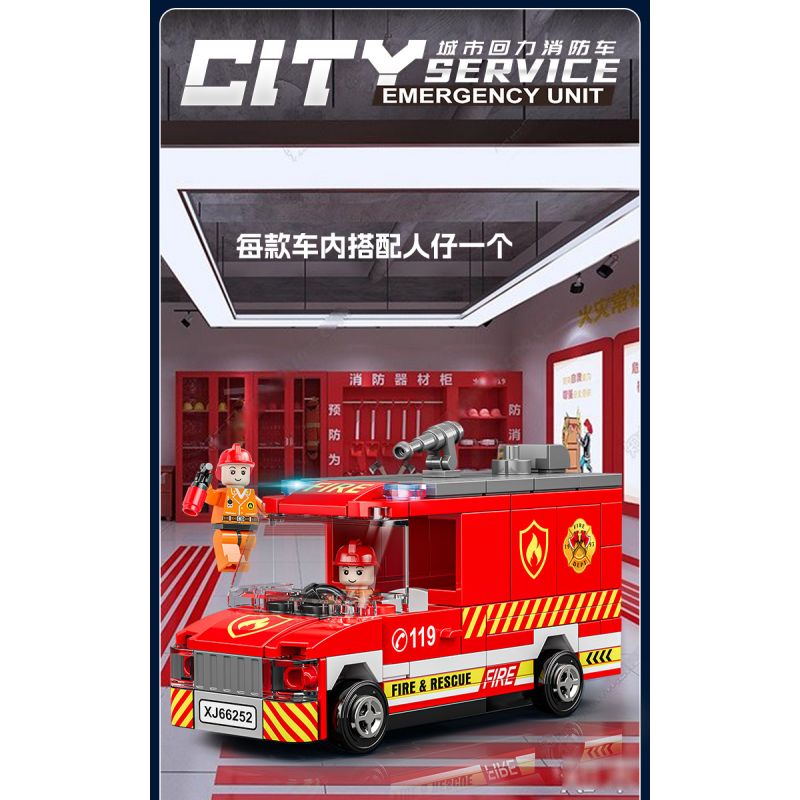 XIANG JUN XJ-7985 7985 XJ7985 non  THÀNH PHỐ KÉO LẠI XE bộ đồ chơi xếp lắp ráp ghép mô hình City CITY SERVICE EMERGENCY UNIT 556 khối