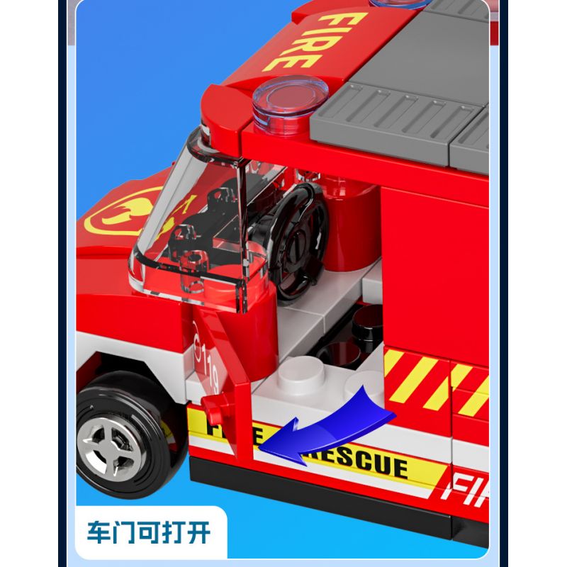 XIANG JUN XJ-7985 7985 XJ7985 non  THÀNH PHỐ KÉO LẠI XE bộ đồ chơi xếp lắp ráp ghép mô hình City CITY SERVICE EMERGENCY UNIT 556 khối