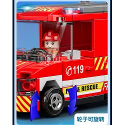 XIANG JUN XJ-7985 7985 XJ7985 non  THÀNH PHỐ KÉO LẠI XE bộ đồ chơi xếp lắp ráp ghép mô hình City CITY SERVICE EMERGENCY UNIT 556 khối